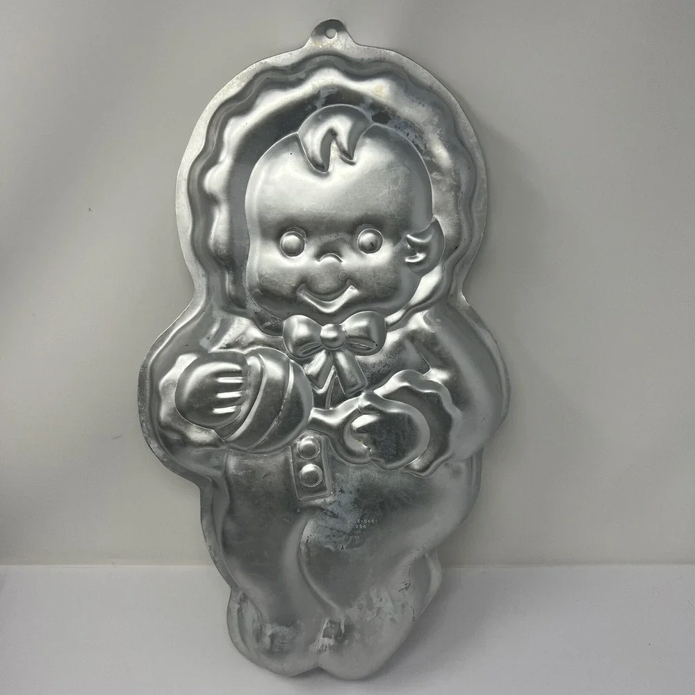 Wilton Vtg Cake Pan Lot‎ 3 Barney Baby Looney Tunes Aluminum Baking Molds 90's